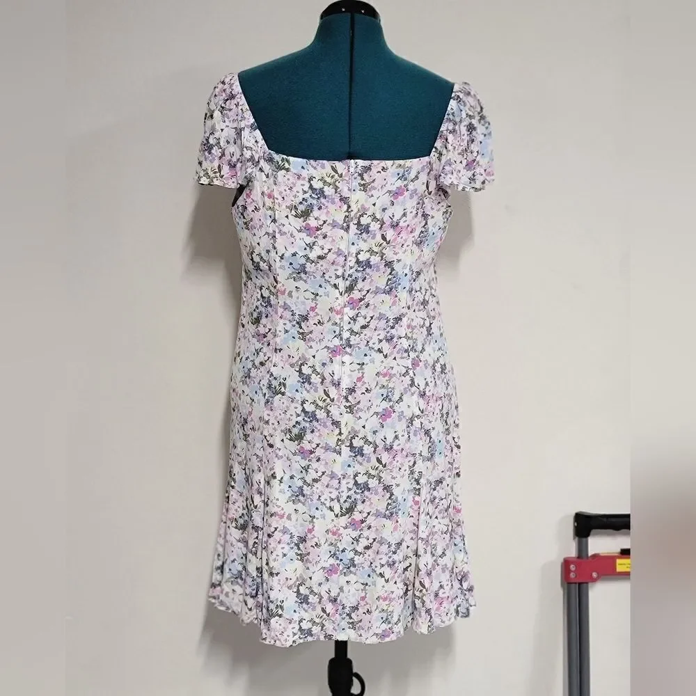 Juniors' SO Sweetheart Flutter Sleeve Mini Dress Floral Multicolor Size XL - Picture 8 of 12